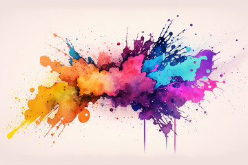colorful watercolor splash background made with generative ai