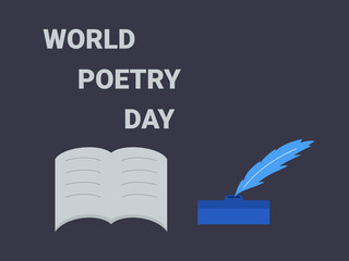 poetry day vector illustration flat design