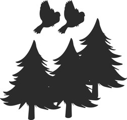 Tree icon, plant icon black vector