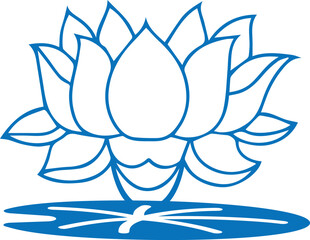 Flower icon, flower plant icon blue vector