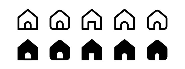 Home Icon Set. House vector illustration symbol.