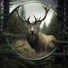 elk in the woods Generative AI