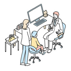 診察を受ける男の子