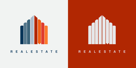 Set of colorful colorful real estate logo designs for business visual identity. Homes, Buildings and More