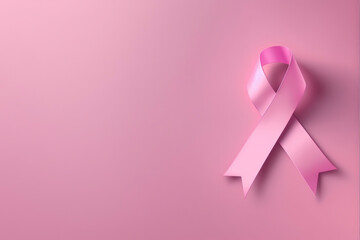 Pink Ribbon: A Symbol of Breast Cancer Awareness. Pink October Month. Generative Ai