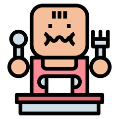 eating filled outline icon style