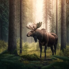 deer in the forest Generative AI