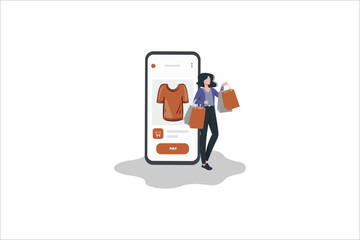 Online shopping. Online order flat illustration. internet store