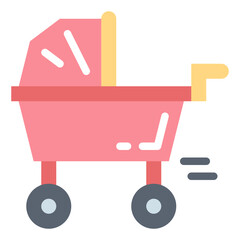 stroller flat icon style