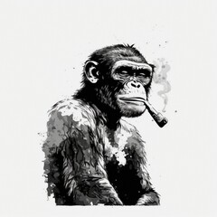 the style of the smoking monkey