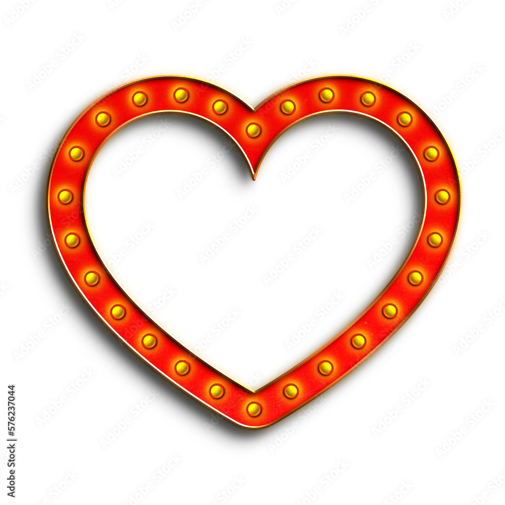 Poster broadway show lights heart frame. this is a part of a set which also includes letters, numbers, and 