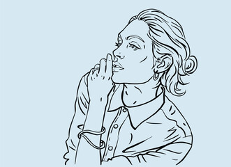 sketch of a woman vector for card decoration illustration