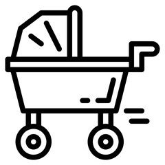 stroller line icon style
