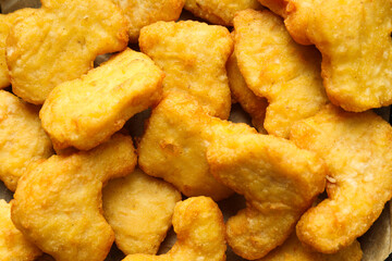Concept of tasty fast or junk food, nuggets