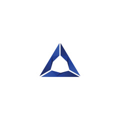 3d logo design modern blue triangle