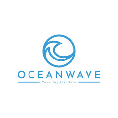 Ocean Water wave Logo design vector