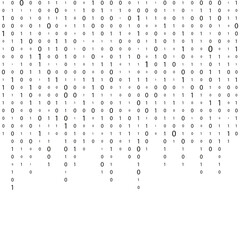 Binary code. Matrix. Stream of binary code. Numbers on the screen. One zero.