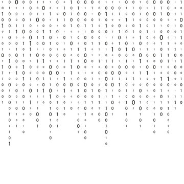 Binary code. Matrix. Stream of binary code. Numbers on the screen. One zero.