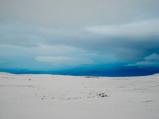 Snowy landscape near Krafla power plant