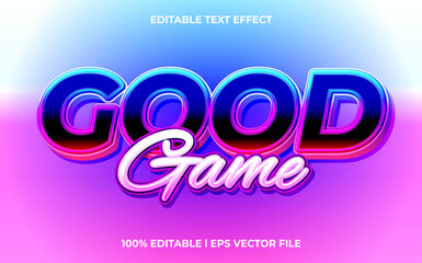Good game 3d text effect and editable text, template 3d style use for esport tittle