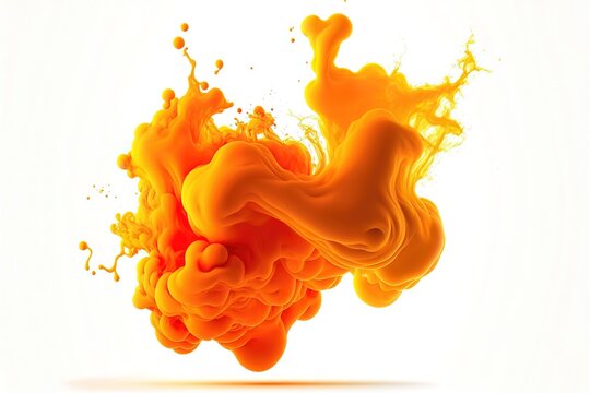 Abstract Orange Color Fluid Pattern Banner With Smog Effect Generative Ai