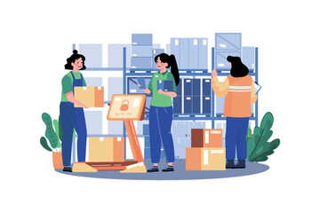 Warehouse management Illustration concept on white background