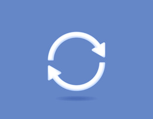 the concept of icon or 3d symbol of refresh, reload, update, process, repeat, rotate, automatic synchronization. 3d and realistic concept design. vector element design