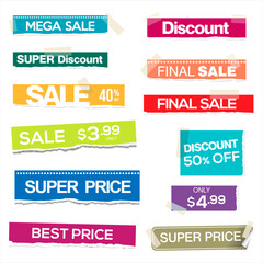 Sale stickers and tags colorful collection vector illustration 