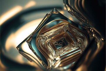 shiny glass wallpaper with mirrored reflection and light effect generative ai