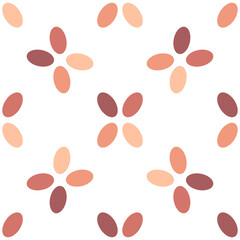 Fototapeta na wymiar Seamless repeating flowers with brown and beige petals. Perfect for fabric, textile, wallpapers, backgrounds and other surfaces