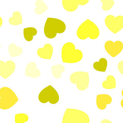 Colorful seamless pattern of yellow hearts. Suitable for printing on textile, fabric, wallpapers, postcards, wrappers
