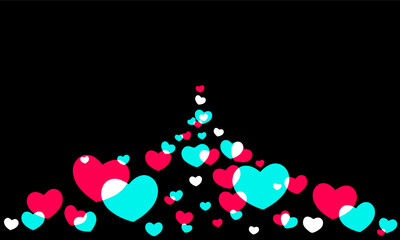 colorful love logo social media in black background