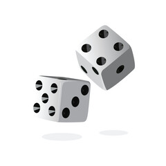 Dice 3D creative design. real looking dice vector icon for casino apps and websites.