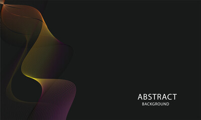 dynamic vector sound wave line with red orange light flowing on black background for concept of music sound technology