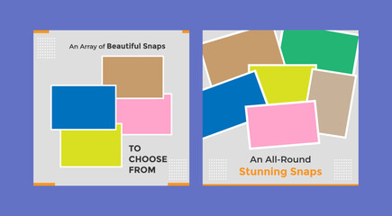 Set of Photo Collage Social Media Post Design - Photo Frame, Phone Album