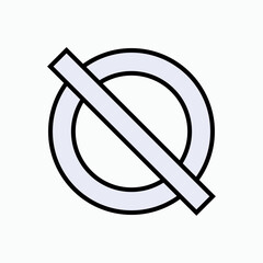 Null Icon. Zero, Void Symbol. 