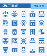 Fototapeta na wymiar 25 Smart Home. Two Color icons Pack. vector illustration.