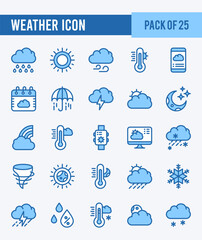 Obraz premium 25 Weather. Two Color icons Pack. vector illustration.