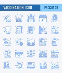 25 Vaccination. Two Color icons Pack. vector illustration.