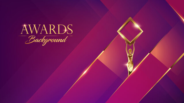 Pink Purple and Golden Award Background. Elegant Celebration Invitation, Premium Wedding Invitation Design. Holiday Greeting Card Collection. Diwali Festival Backdrop. Ramadan Poster Template. 