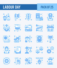 Fototapeta na wymiar 25 Labour Day. Two Color icons Pack. vector illustration.