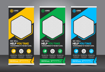 Corporate rollup banner design template