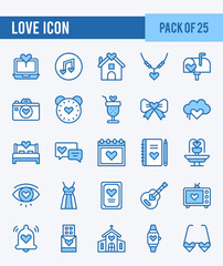 Obraz na płótnie Canvas 25 Love. Two Color icons Pack. vector illustration.