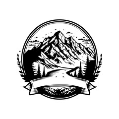 mountain and outdoor adventures logo designs, vintage style