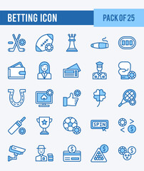 25 Betting. Two Color icons Pack. vector illustration.