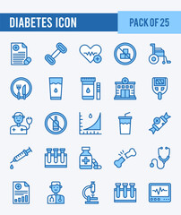 25 Diabetes. Two Color icons Pack. vector illustration.