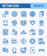 25 Betting. Two Color icons Pack. vector illustration.