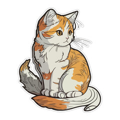 Cute cat in vector format with a contour for cutting, which facilitates cutting on a plotter.