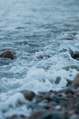 Baltic Sea, winter baltic sea, sea in poland,  waves, storm, seagulls, poland, seagull,