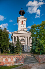 Fototapeta na wymiar St. John the Baptist Church in Brzostkow, village in Greater Poland Voivodeship.